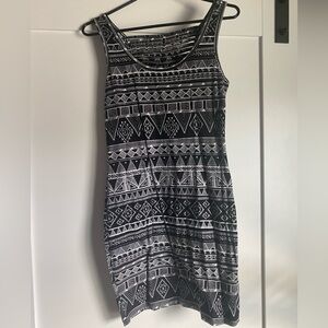 Black and white mini dress